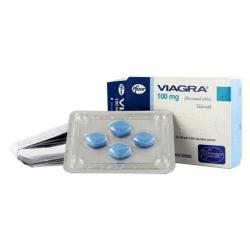 4 Viagra 100 mg tabletter i blisterpakning, pakningsvedlegg og medisineske