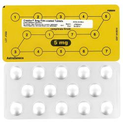 Crestor 5 mg blisterpakning, foran og bak