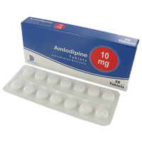 Amlodipin 10 mg boks med tabletter i blisterpakning