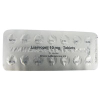 14 Lisinipril 10 mg tabletter i blisterpakning, bakside