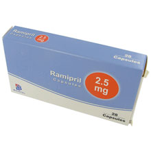 Ramipril 2.5 mg 28 kapsler forpakning forside
