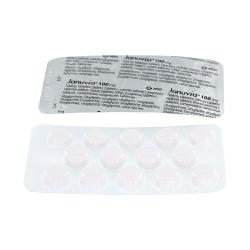 Januvia 100 mg blisterpakning, foran og bak