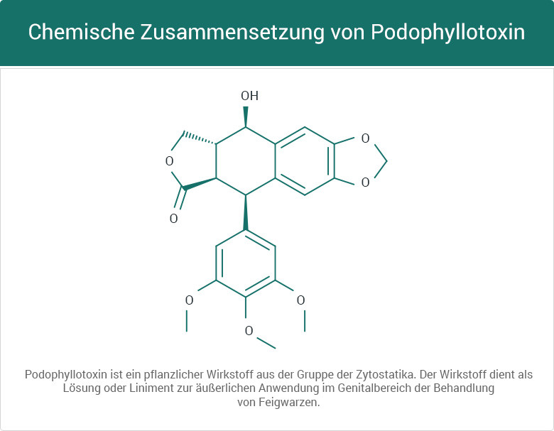 Chemische Zusammensetzung von Podophyllotoxin