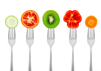 Dieta saudável com vegetais e fruta 